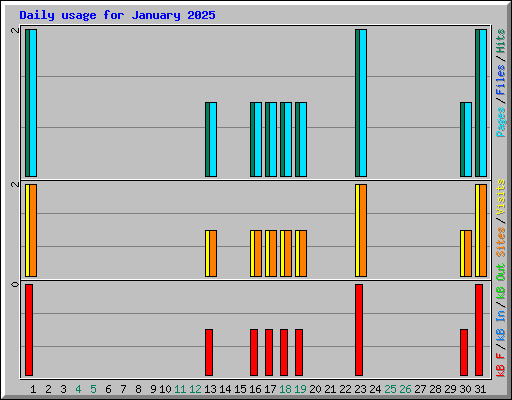 Daily usage for January 2025