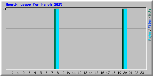 Hourly usage for March 2025