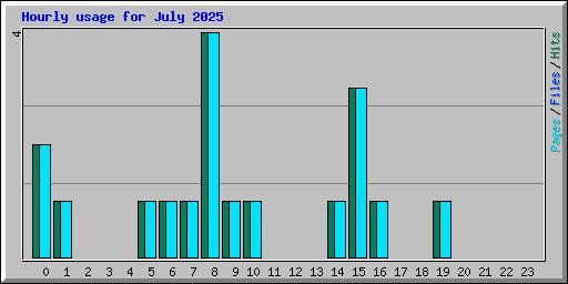 Hourly usage for July 2025